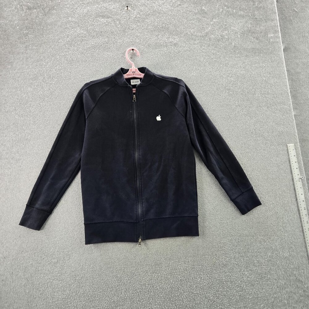 Apple Men‎ Jacket XS Black Logo Long Sleeve Full Zip